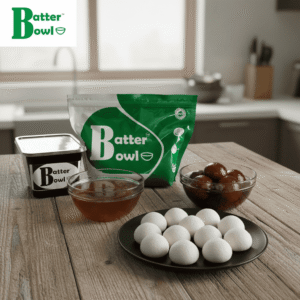 GULAB JAMUN DOUGH BALLS 20.no.s(160gm)+ SUGAR SYRUP 350ML (Ready to cook)