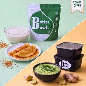 Protein Rich Dosa Batter and Ginger Chutney Combo