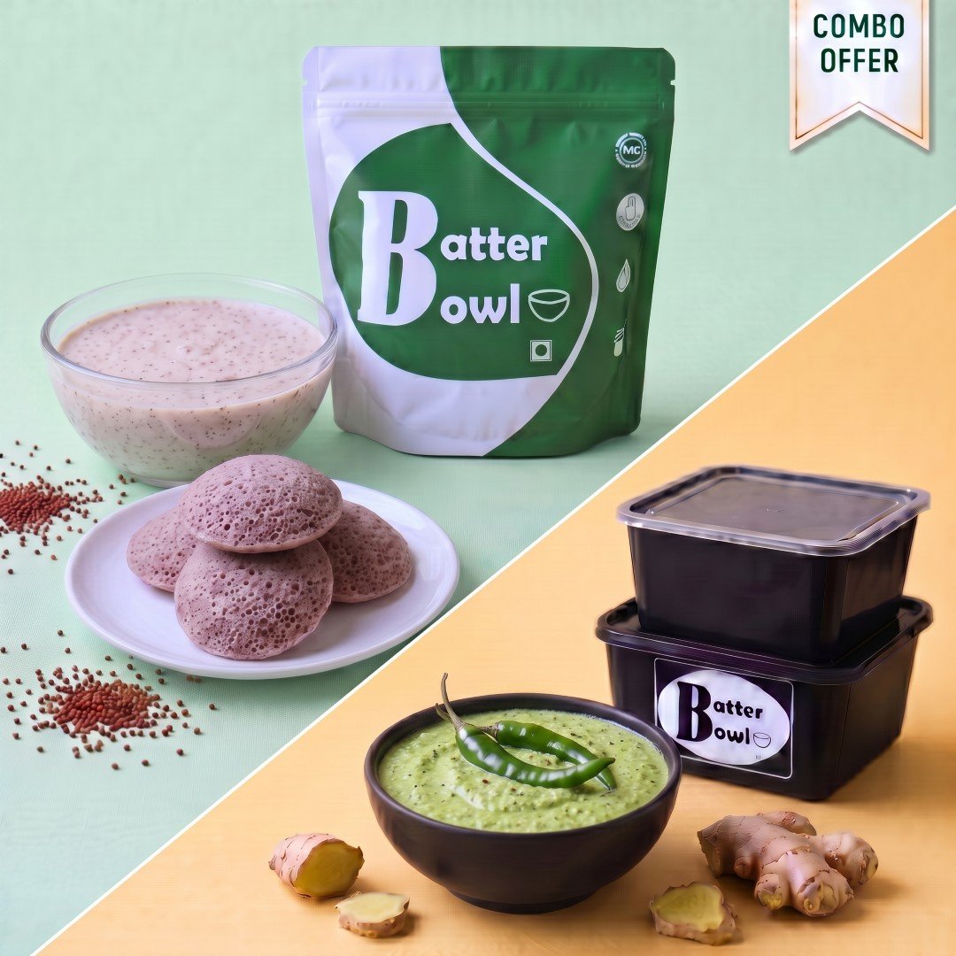 Ragi Idli Batter and Ginger Chutney Combo